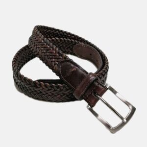 Dockers Leather Braided Belt Brown 34 34/85 Preppy Classic 90s 2175